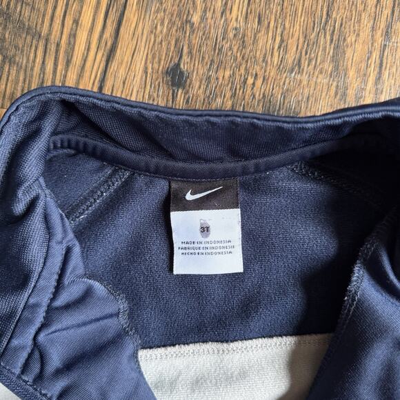 Vtg Nike Toddler Track Jacket 3T Gray Navy Zip Up Full Logo Y2K Style Retro Look - Picture 4 of 7